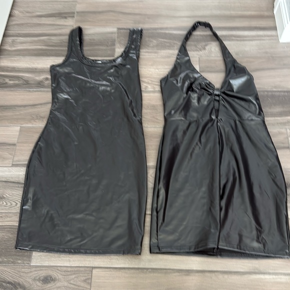 Leather mini dresses set of two - Picture 1 of 2